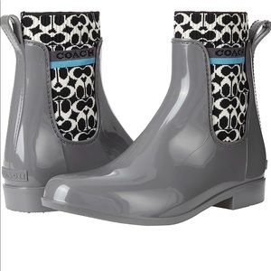 SOLD!!! Coach Grey Rain Boots Womens Size 8 or 38.5